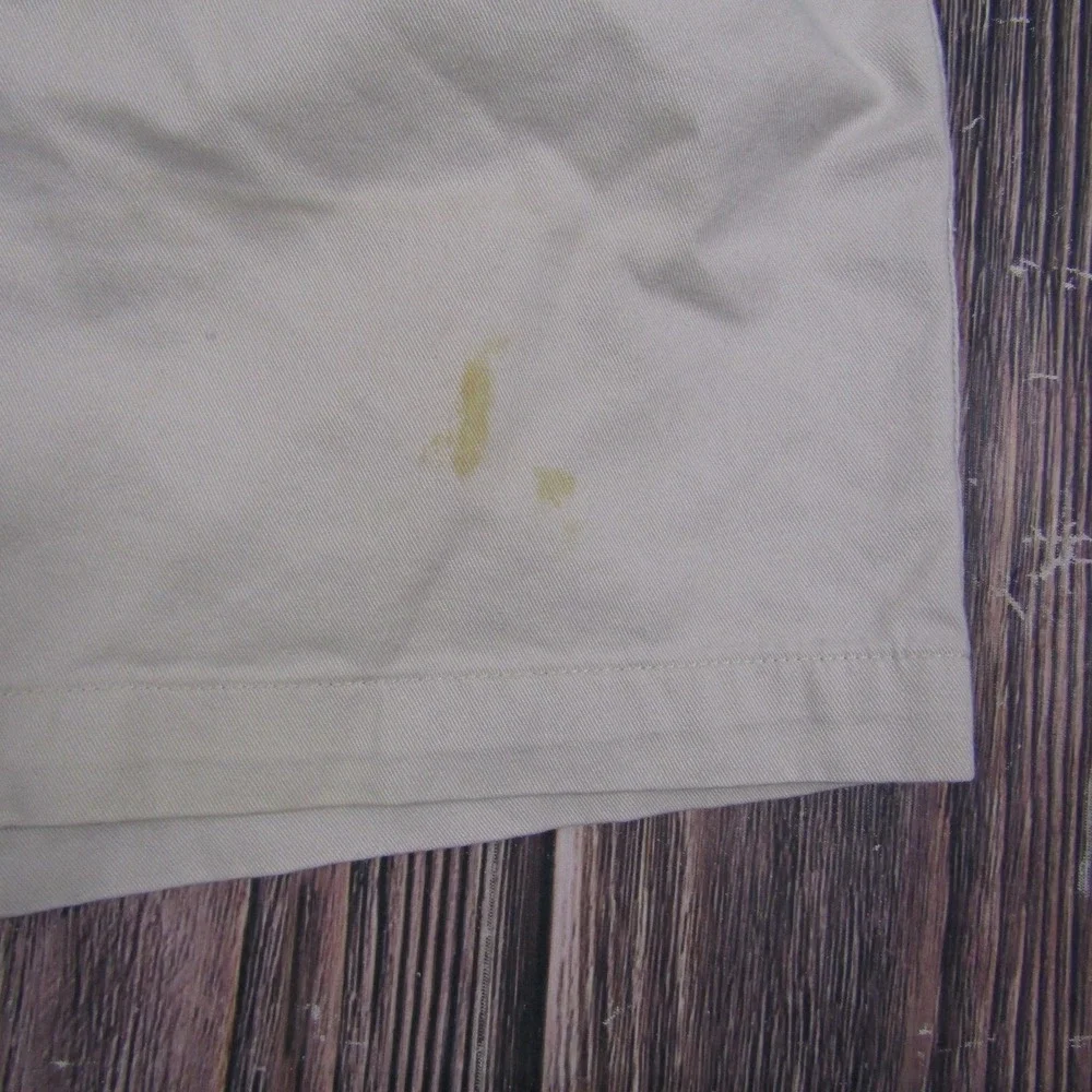 Tommy Hilfiger‎ Mens 33 Beige Pleated Chino Shorts 7 Inch Summer Casual Comfort